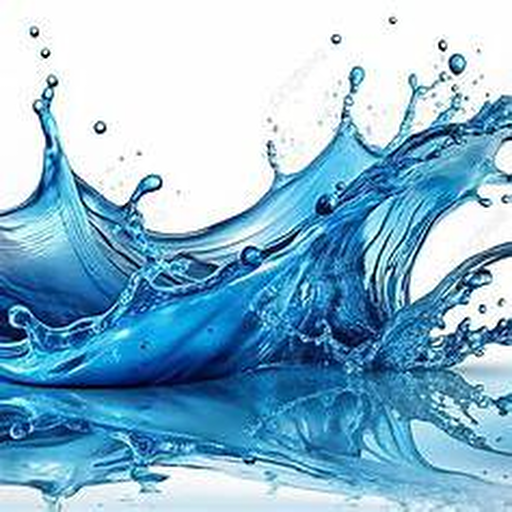 Blue water splash